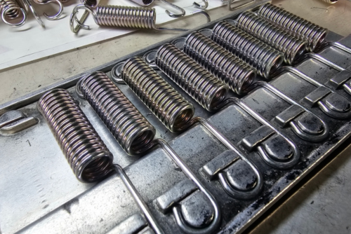 Springs being manufactured